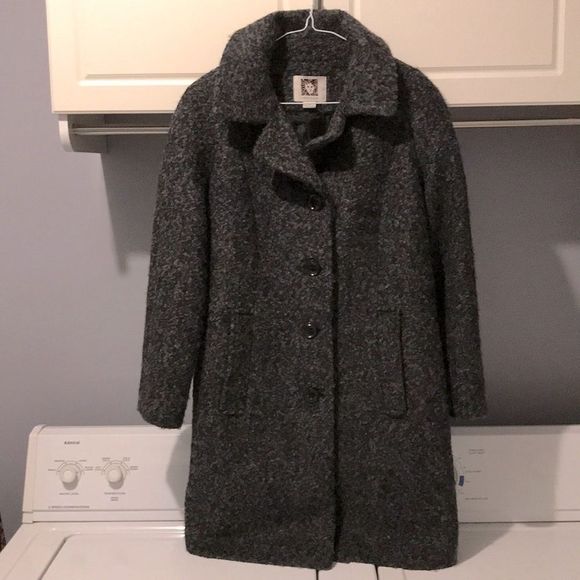 Anne Klein Women's Gray Wool Coat - Picture 1 of 6
